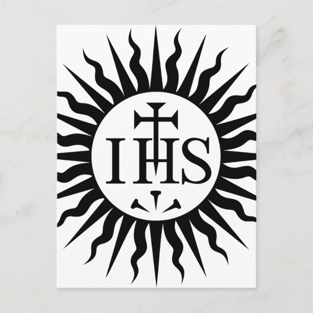 Postal IHS Jesus sun (Anverso)