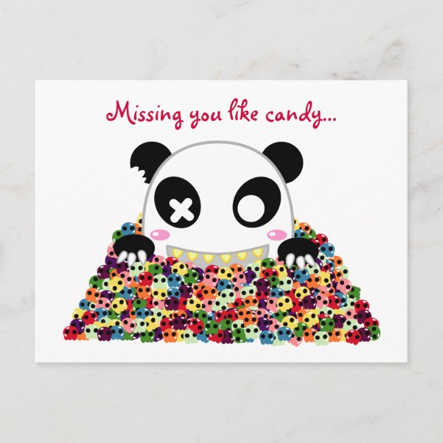 Postal Ijimekko Panda "Te extraña" (Anverso)