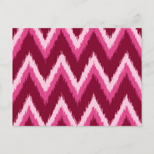 Postal Ikat Chevron Stripes - Burqundy, Rosa y rosa