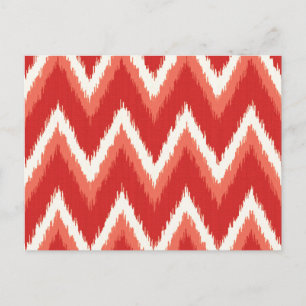 Postal Ikat Chevron Stripes - Naranja oxidado y blanco