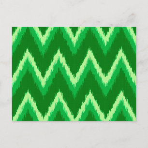 Postal Ikat Chevron Stripes - Pino y Verde Lime