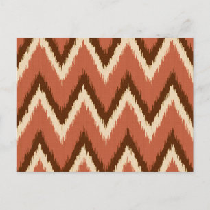 Postal Ikat Chevron Stripes - Rust, Brown y Beige
