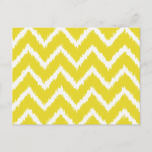 Postal Ikat Chevrons - amarillo y blanco mostaza (Anverso)