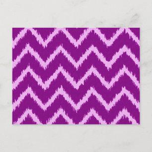 Postal Ikat Chevrons - Orquídea morada y ligera antimetis