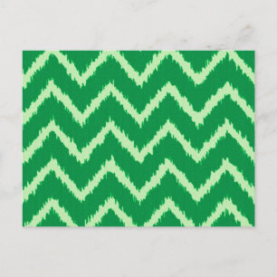 Postal Ikat Chevrons - Pino y verde claro