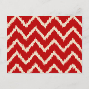 Postal Ikat Chevrons - Rojo chino y bronceado