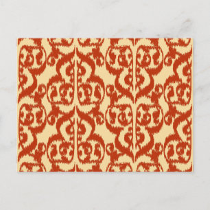 Postal Ikat Moorish Damask - naranja mandarín