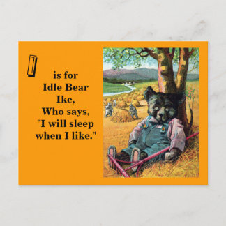 Postal Ike del oso de ralentí - Letra I - Oso de peluche 