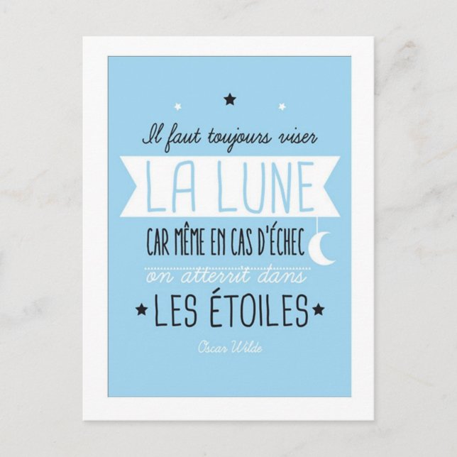 Postal Il faut toujours viser la lune (Anverso)