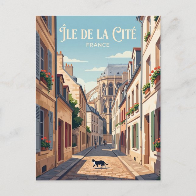 Postal Île de la Cité Francia (Anverso)