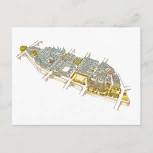 Postal Ile-de-la-Cite. París Francia