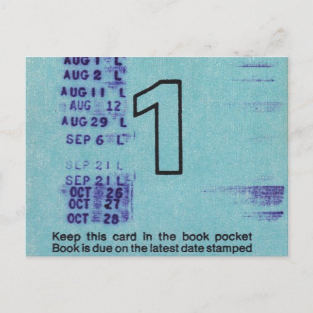 Postal Ilium Public Library Card No. 1 (Anverso)