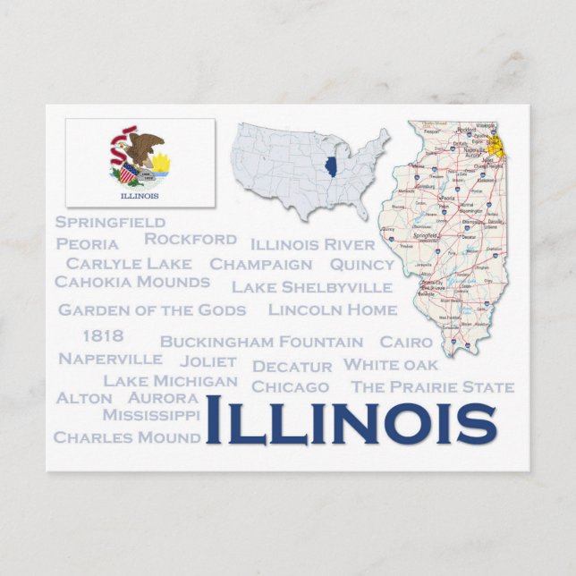 Postal "Illinois" (Anverso)