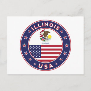 Postal Illinois, camiseta de Illinois, pegatina de Illino