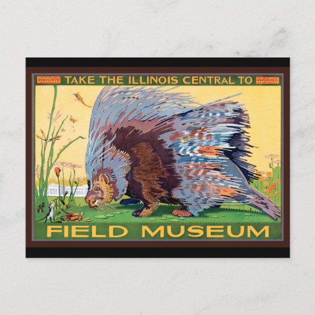 Postal Illinois Central al Museo Porcupine (Anverso)
