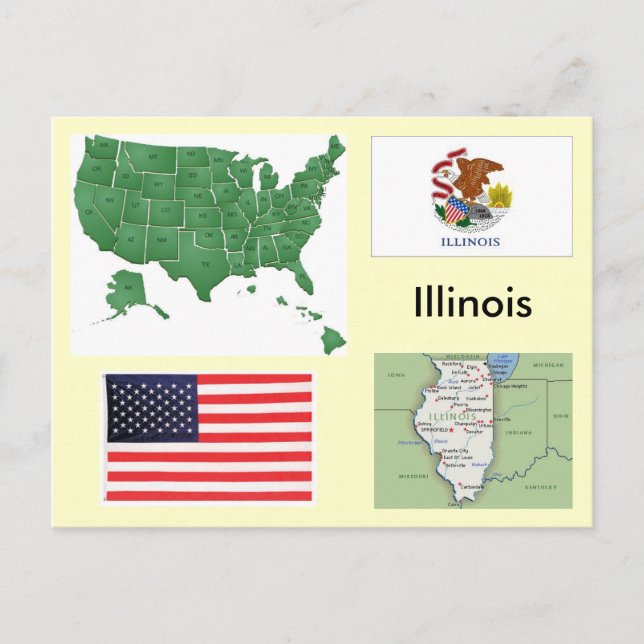 Postal Illinois, EE.UU. (Anverso)
