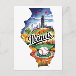 Postal Illinois Estados Unidos de América con forma de ac
