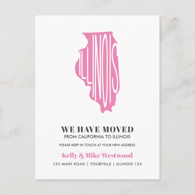 Postal ILLINOIS Hemos movido la nueva dirección Nueva cas (Anverso)