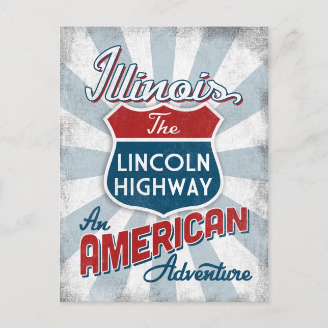 Postal Illinois Lincoln Highway Viintage America (Anverso)