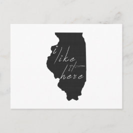 Postal Illinois Me Gusta Aquí El Chalkboard Con Forma De