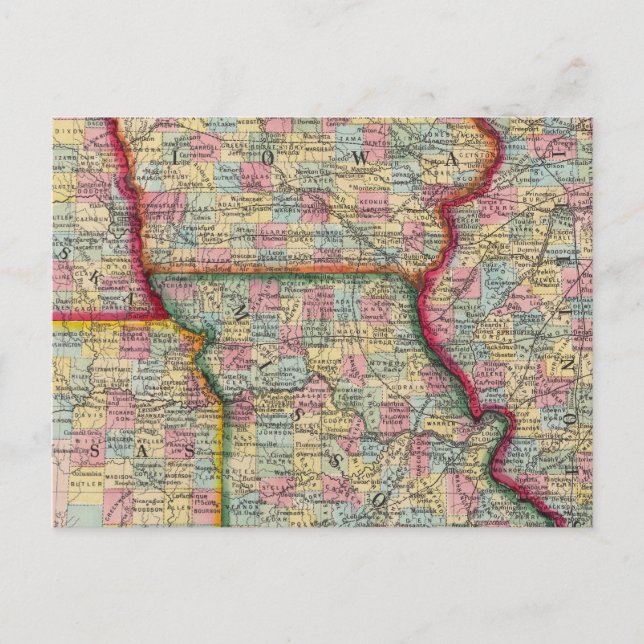 Postal Illinois, Missouri, Iowa, Nebraska Y Kansas (Anverso)