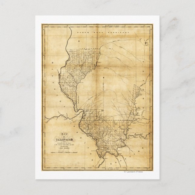 Postal Illinois Panoramic MapIllinois (Anverso)