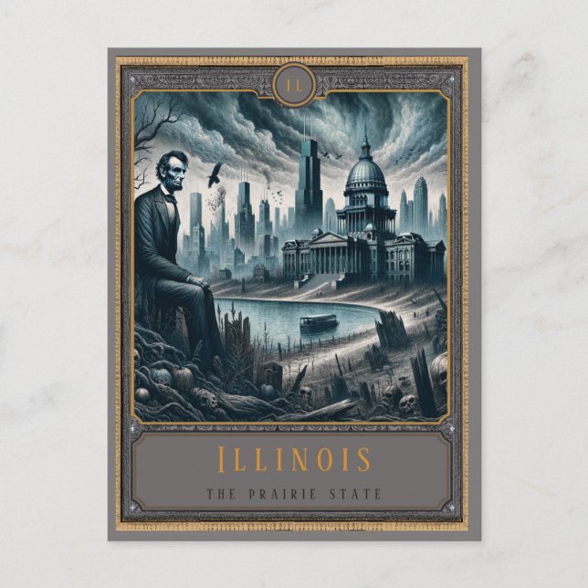 Postal Illinois | Postcarta de arte gótico (Anverso)