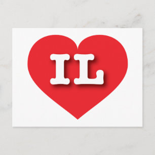 Postal Illinois Red Heart - Amo a IL
