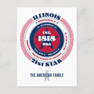 Postal Illinois, Springfield, IL, Patriótico, Monograma