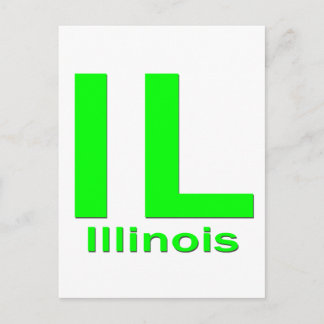 Postal Illinois verde liso