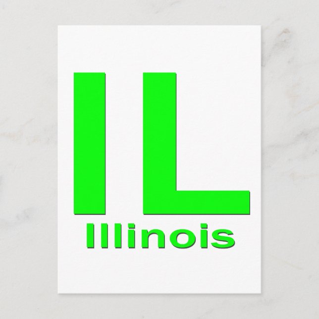 Postal Illinois verde liso (Anverso)
