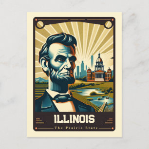 Postal Illinois   Vintage patriótico