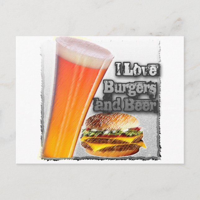 Postal ILoveBurgersandBeer Tall One (Anverso)