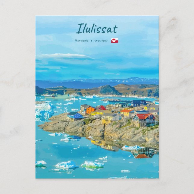 Postal Ilulissat, Groenlandia - Ciudad de los Icebergs (Anverso)