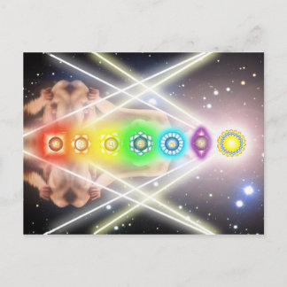Postal Iluminación de chakra de meditación ligera