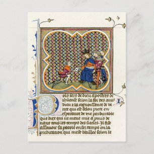 Postal Iluminación medieval Epistle de San Pablo
