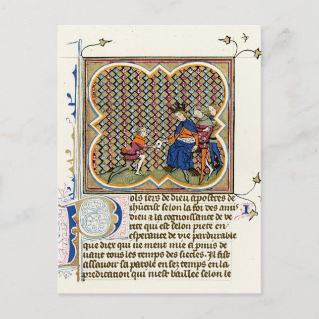 Postal Iluminación medieval Epistle de San Pablo (Anverso)