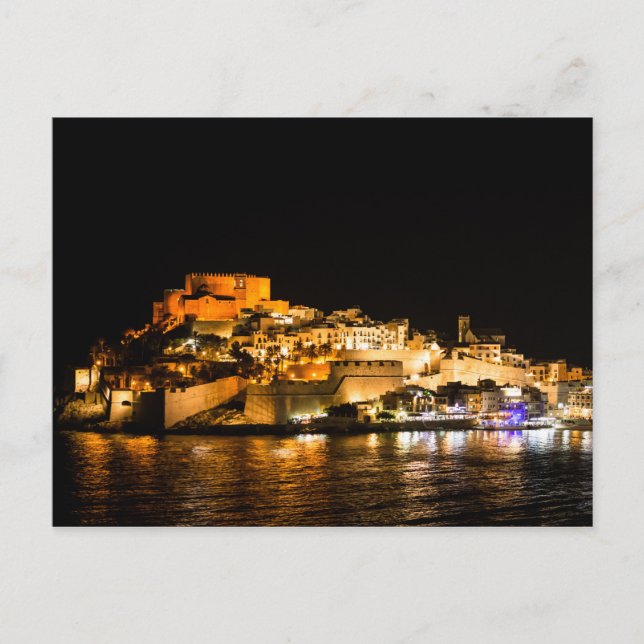 Postal Iluminación natural del castillo de Peniscola (Anverso)