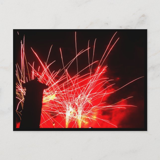 Postal Iluminaciones Fuegos artificiales (Anverso)