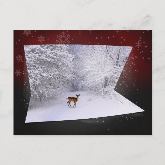 Postal Ilusión 3D "Sueños de nieve" (Anverso)