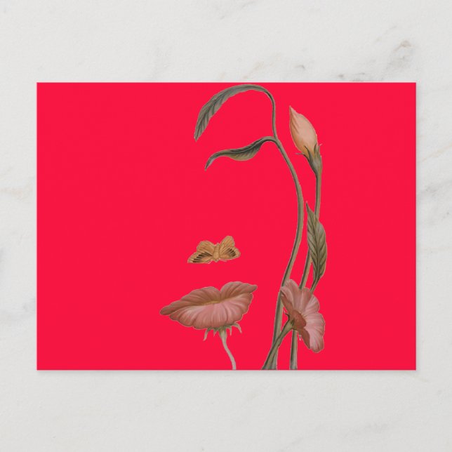 Postal Ilusión de flor facial (Anverso)