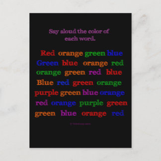 Postal Ilusión de palabras de color