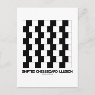Postal Ilusión de tablero de ajedrez desplazada (Ilusión 