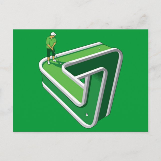 Postal Ilusión del jugador de golf (Anverso)
