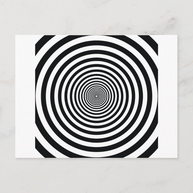 Postal ilusión mareada arte de círculo blanco y negro vo1 (Anverso)