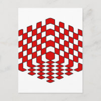 Ilusión óptica de cubo rojo 3D