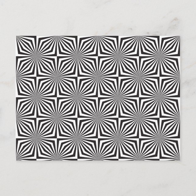 Postal Ilusión óptica en blanco y negro (Anverso)