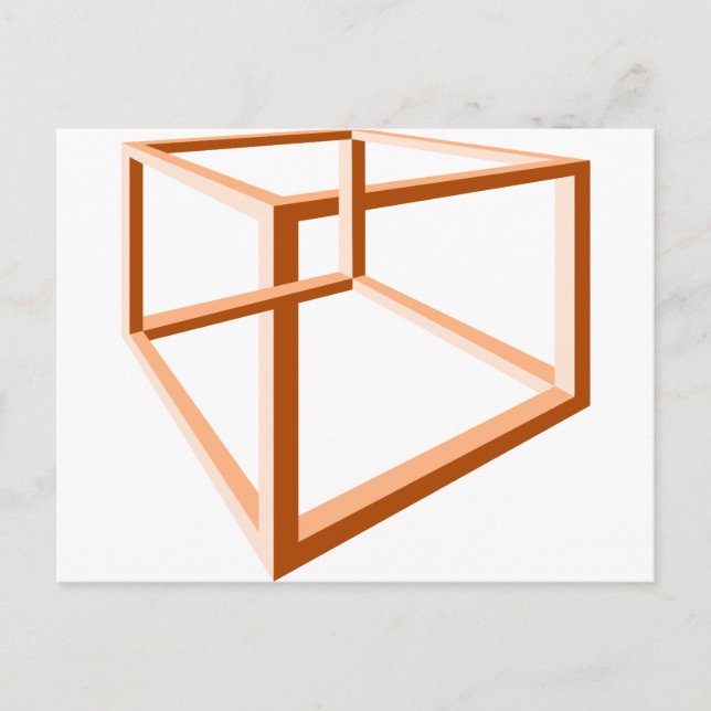 Postal Ilusión óptica Ilusión imposible Geometría 3d (Anverso)