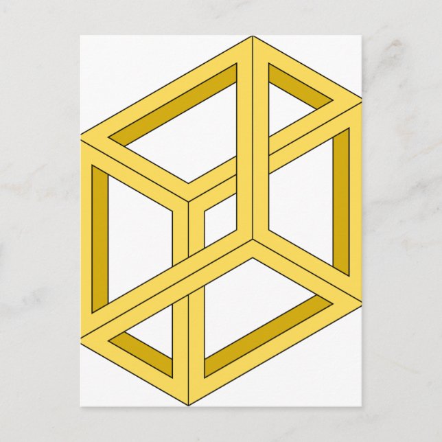 Postal Ilusión óptica Ilusión imposible Geometría 3d (Anverso)