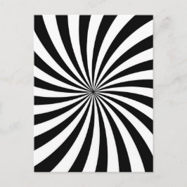 Postal Ilusión óptica Swirl blanco negro